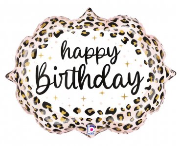 Satin Leopard Happy Birthday Super Shape Μπαλόνι (69εκ)
