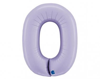 Satin Λιλά Αριθμός-Νούμερο 0 Super Shape Μπαλόνι (100εκ)