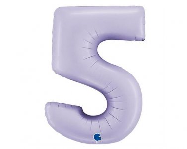 Satin Λιλά Αριθμός-Νούμερο 5 Super Shape Μπαλόνι (100εκ)
