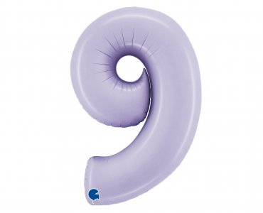 Satin Λιλά Αριθμός-Νούμερο 9 Super Shape Μπαλόνι (100εκ)