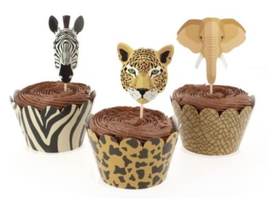 Savanna Cupcake Wrappers and Decorative Picks (12pcs)