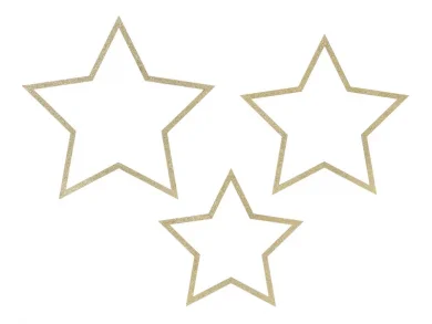 Set of Gold Wooden Stars (3pcs)