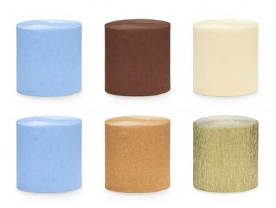 Set of Crepe Paper in Blue and Brown Shades of Colors (6pcs)
