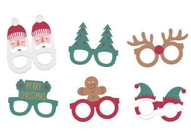 Set with Christmas Paper Glasses (6pcs)