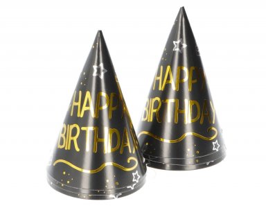 Shining Glam Happy Birthday Party Hats (6pcs)