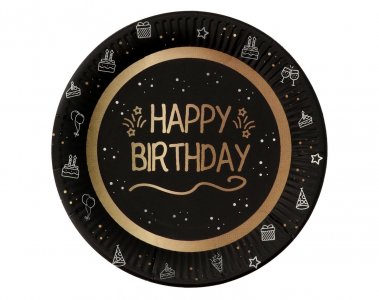 Shining Glam Happy Birthday Μεγάλα Χάρτινα Πιάτα (8τμχ)