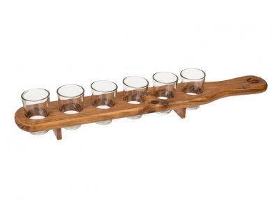 Shooter Glass with Wooden Slat