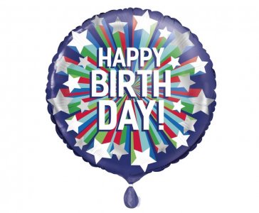 Shooting Stars Happy Birthday Foil Balloon (45cm)