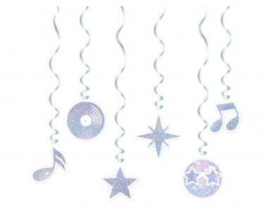Silver Disco Διακοσμητικά Σπιράλ (6τμχ)