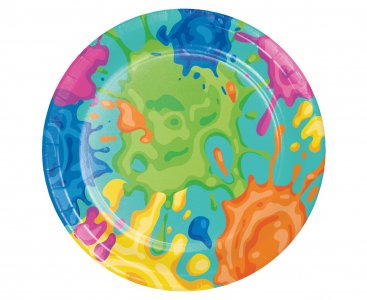 Splatter Happy Birthday Μικρά Χάρτινα Πιάτα (8τμχ)