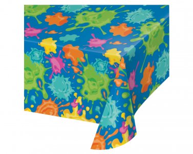 Splatter Happy Birthday Tablecover (137cm x 243cm)