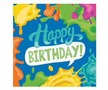 Splatter Happy Birthday Χαρτοπετσέτες (16τμχ)