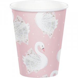 Stylish Swan Paper Cups (8pcs)