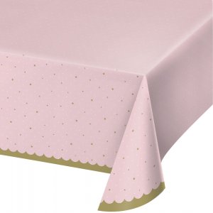 Stylish Swan Pink Plastic Tablecover (137cm x 259cm)