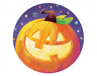 Haunted Pumpkins Large Paper Plates (8pcs)