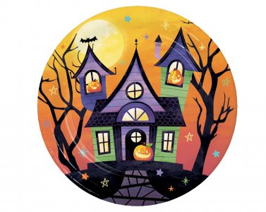 Haunted Pumpkins Small Paper Plates (8pcs)