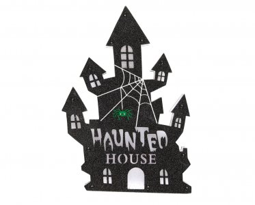 Haunted House Wall Decoration with Lights (35cm x 24cm)