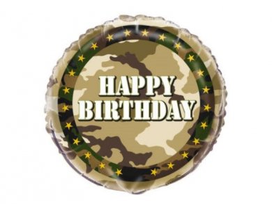 Military Happy Birthday Foil Balloon (45,7cm)