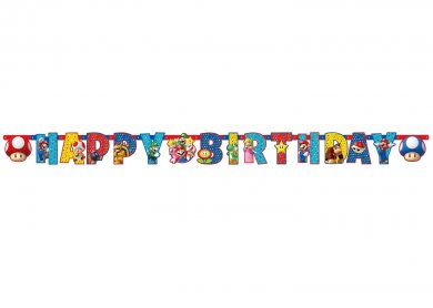 Super Mario Bros Happy Birthday Garland (190cm)