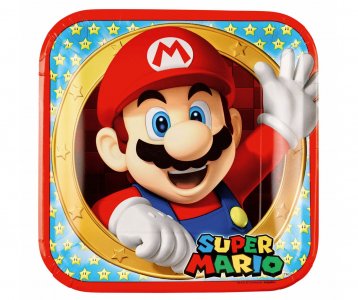 Super Mario Bros Μεγάλα Χάρτινα Πιάτα (8τμχ)