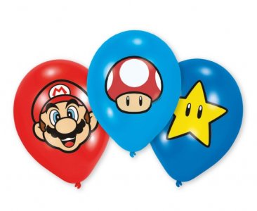 Super Mario Λάτεξ Μπαλόνια (6τμχ)