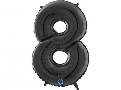 Supershape Black Balloon Number 8 (100cm)