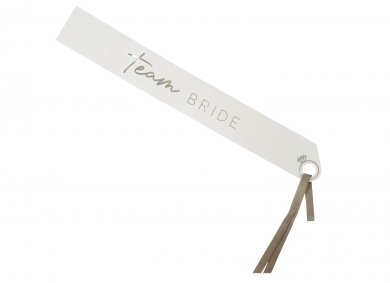 Team Bride White Sashes with Silver Foiled Print (6pcs)