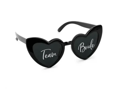 Team Bride Μαύρα Γυαλιά σε Σχήμα Καρδιάς