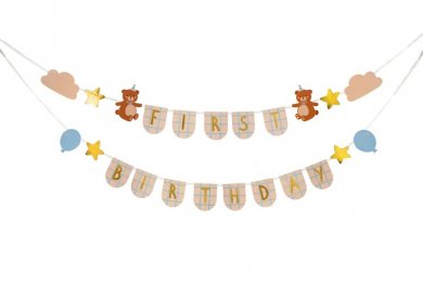Teddy Bear First Birthday Γιρλάντα (250εκ)