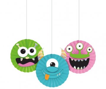 Monsters Decorative Fans (3pcs)