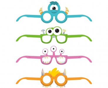 Monsters Paper Glasses (4pcs)