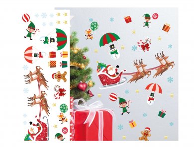 Santa Sleigh and Friends Set of Wall Stickers (28pcs)