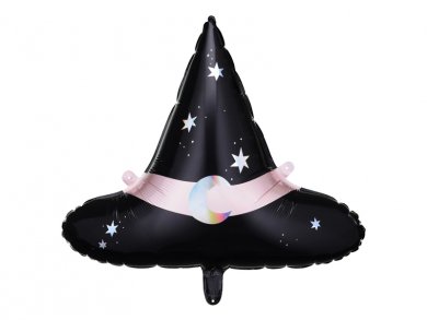 Witch Hat with Iridescent and Pink Details Supershape Foil Balloon (60cm x 48cm)