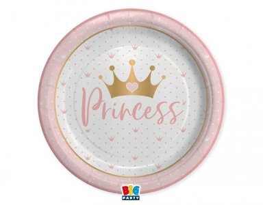 Το Στέμμα της Πριγκίπισσας Μεγάλα Χάρτινα Πιάτα (8τμχ)