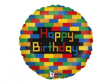 Block Party Happy Birthday Foil Balloon 46cm