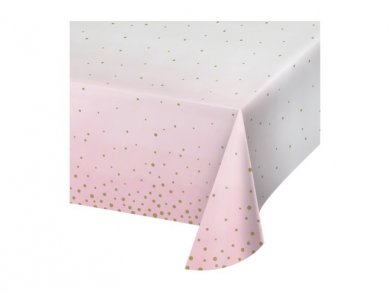 Paper Tablecover Pink and Gold Celebration (137cm X 259cm)