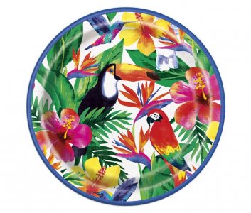 Tropical Luau Μεγάλα Χάρτινα Πιάτα (8τμχ)
