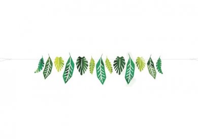 Τροπικά Φύλλα Γιρλάντα σε Πράσινο Μεταλλικό Χρώμα (213εκ).
