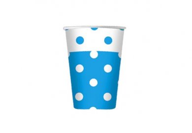 Turquoise with Dots Paper Shot Glasses (10pcs)