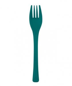 Clear Turquoise Dessert Forks (20pcs)