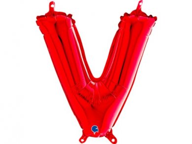 V Letter Balloon Red (35cm)