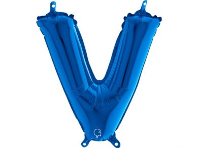 V Letter Balloon Blue (35cm)