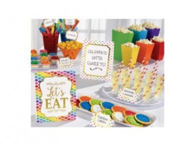 Colorful candy buffet decorating kit