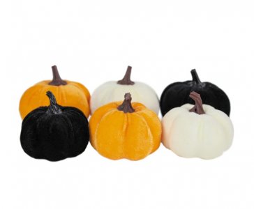 Velvet Decorative Pumpkins (6pcs)