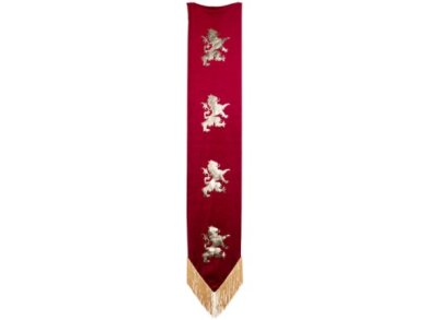 Vintage Knights Scarlet Red Velvet Flag (28cm x 140cm)