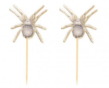 Vintage Skeleton Decorative Picks with Spiders (10pcs)