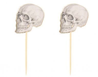 Vintage Skeleton Decorative Picks with Skulls (10pcs)