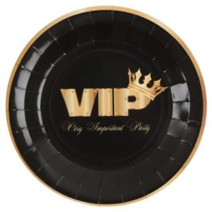 VIP Black Large Paper Plates (10pcs)