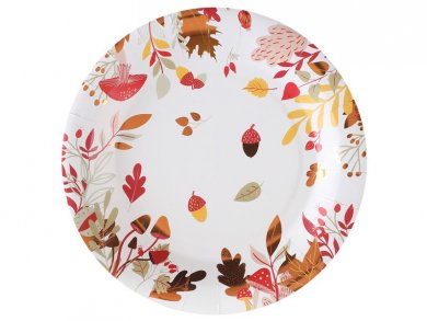 Walking in The Woods Large Paper Plates with Gold Foiled Details (10pcs)