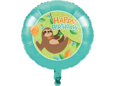 Sloth Happy Birthday Foil Balloon (45cm)